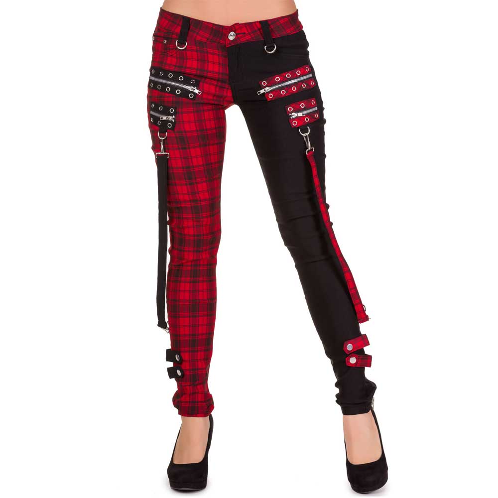 Banned - JETSETTER Skinny fit broek - Zwart/Rood